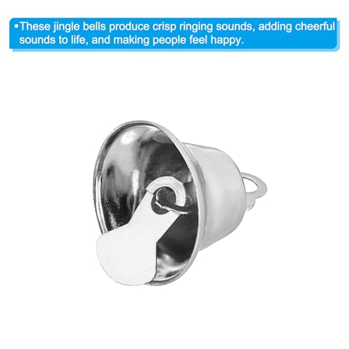 Patikil Mini Craft Bells - 50pcs 0.6" Metal Hanging Bells for DIY Party Wedding Decoration Silver - Image 4