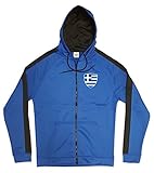 Griechenland Jacke Sweater Royal GO Hellas Trikot Look Zip Nation Fussball Sport (L)