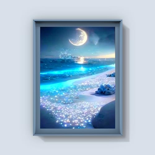 LEADINTOP スクエアビーズ ダイヤモンドアート キット 四角いビーズ 30X40cm 海辺 全面貼り付けタイプ ダイヤモンドペインティング ダイヤモンド塗装 ダイアモンドビーズ モザイクアート 人気 モザイクビーズ ビーズアート ビーズ絵画 大人 子供 DIY 手芸キット プレゼント 芸術品 装飾