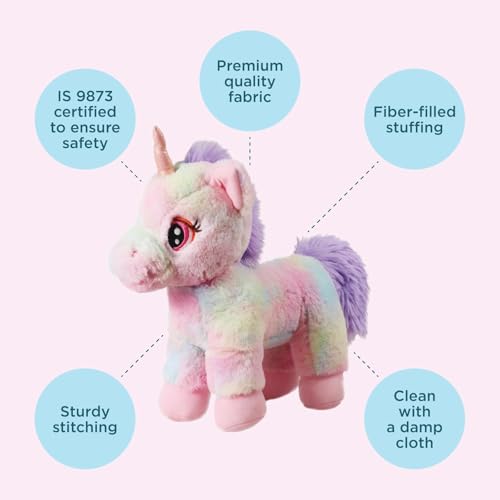 Image of Unicorn Soft Toy - Big Size Rainbow Unicorn Plush Toy, Ultra Soft Fabric | Cute Toys for Girls for Kids 1+ Years