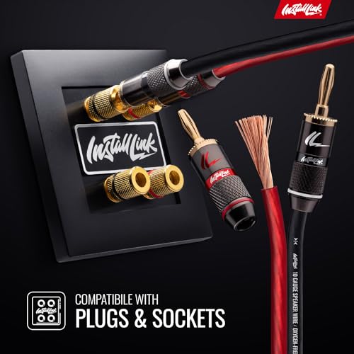 Install Link 10 AWG Gauge Speaker Wire Cable (50 Feet) Stereo, Car or Home Theater, OFC - Thumbnail 4