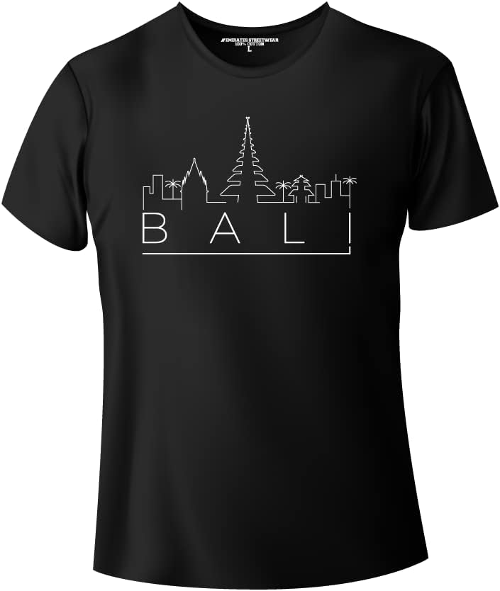 Emirates StreetwearBali Skyline T-Shirt for Men or Women - 100% Cotton Unisex T-Shirt