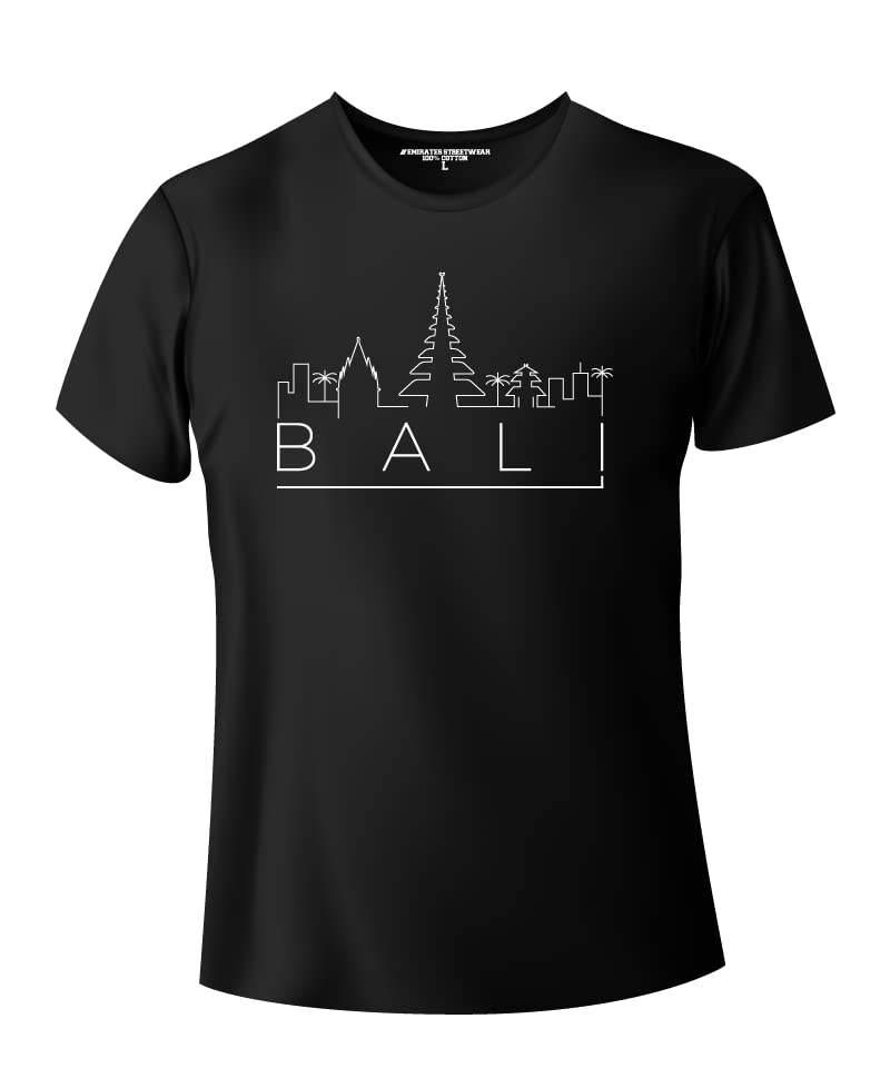 Emirates StreetwearBali Skyline T-Shirt for Men or Women - 100% Cotton Unisex T-Shirt