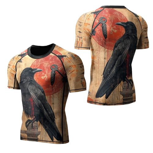 BJJ Rash Guard, Ultra Soft Compression Shirt, Rash Guard Men Jiu Jitsu Short Sleeve, Breathable Fabric