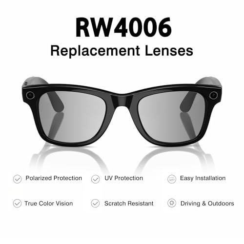 Image of YEIN Replacement Lenses for Ray-Ban Meta RW4006 /RW4012(50mm), Photochromic /Blue Light Blocking /Polarized Sunglasses Lenses