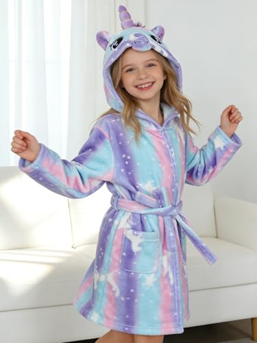 Image of Doctor Unicorn Soft Unicorn Hooded Bathrobe Sleepwear - Unicorn Gifts for Girls
