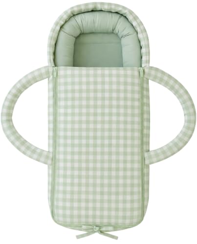 Cosypod 3-in-1 Baby Nest & Cocoon Lounger with Newborn Insert Portable Newborn Pod for Lounging Tummy Time & Travel 100% Cotton (Oeko TEX) for 06 Months | Sage Green
