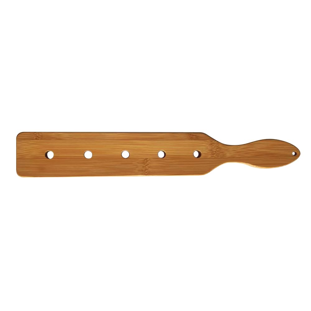 Anjuer 35.5 cm Bamboo Paddle Lightweight Durable Smooth Paddle with Air Flow Holes Unfinished Wooden Paddle - Image 2