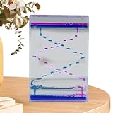 Flüssige Sanduhr – Acryl 14x9x3cm Schreibtischspielzeug | Liquid Timer Angstlinderung, Stressabbau, sensorischer Łiquiđ Timer | Schreibtischdekoration, Entspannung Kinder, Büro, Entspannungsspielz