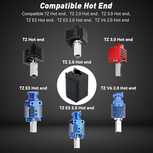 Image of 3D Printer Accessories for Bambu Labs X1C P1P P1S X1 Carbon Silicone Sock(5Pcs): for Nozzle Cover Extruder Hotend Protective Prevents Filament Buildup