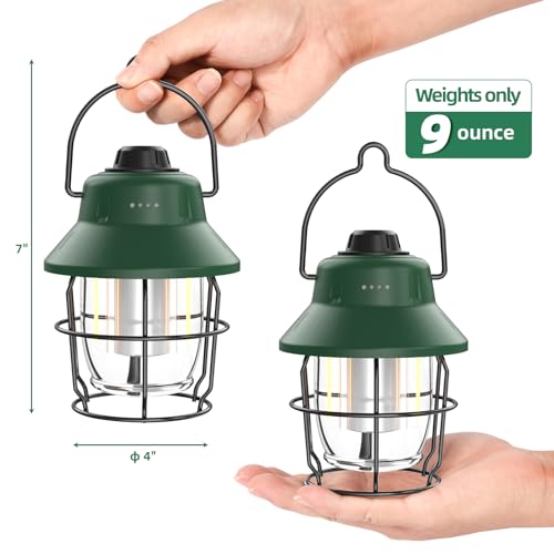 JINIU Rechargeable LED Camping Lantern, Mini Retro Portable Waterproof Lantern, 1000LM, 3 Light Modes (2700-6500K) Stepless Dimming Brightness, Hanging Tent Light for Camping, Power Outages by JINIU - Image 5