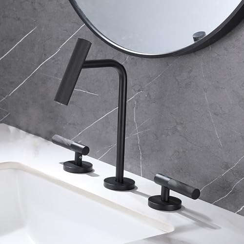 Robinetterie de salle de bain noire eau chaude et froide