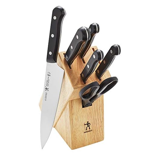 HENCKELS Solution Razor-Sharp 7-pc Knife Set, Chef Knife, Bread Knife,German Engineered Informed by 100+ Years of Mastery, Brown