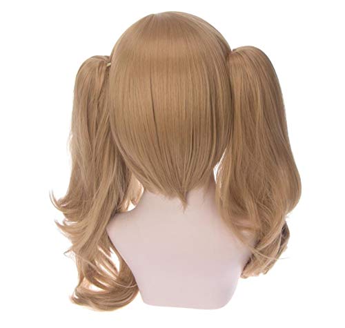Perruque double prêle couleur abricot style déesse high roll cosplay - 4