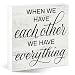 There Is The Whole World Bedroom Wooden Decor Gifts for Dorm Home Tabletop, Farmhouse Desk Decoration for Her Him Husband Wife, House Warming Bless Gift for Friends Couple