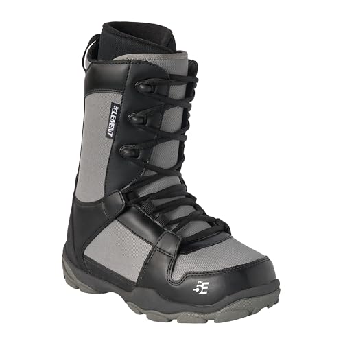 Image of 5th Element Men's Lace and Dial Snowboard Boots, Lace Black, 6 | Waterproof Liner, Secure Fit, Rubber Outsole, Designed for Beginner and Intermediate All-Mountain Snowboarders