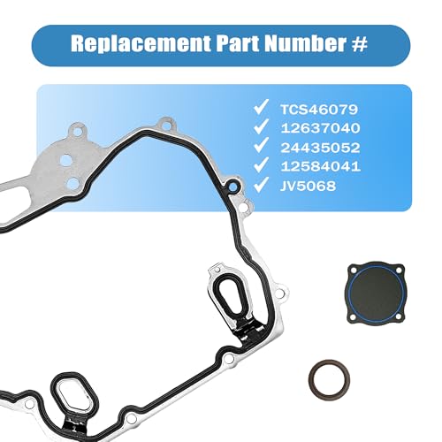 Image of PartsFlow TCS46079 Timing Cover Gasket Set, Timing Chain Gasket for Chevy Cobalt Equinox HHR Malibu for GMC Terrain for Buick Regal LaCrosse 2.0L /2.2L /2.4L Replace# 12637040