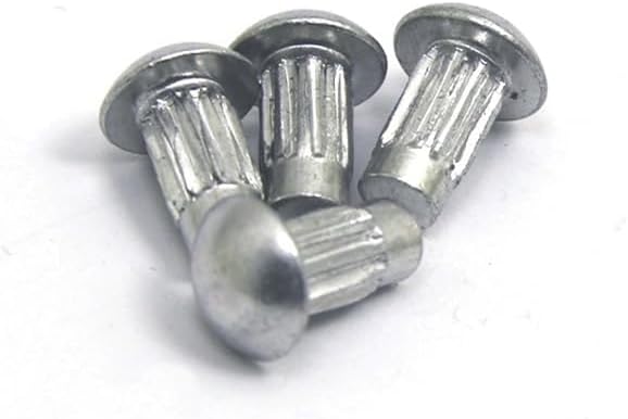 1000PCS/LOT GB827 M2 M2.5 AL Aluminum Half Round Pan Head Knurled Thumb Solid Rivets Hand Knurled Rivets - (Stem Length: M2.5 x 10)