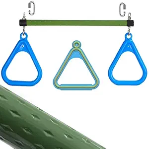 Dakzhou Trapeze Swing Bar Rings Gym Heavy Duty Swing Non-Slip with Lock Hook AccessoriesBackyard, Playground, Game Room Monkey Bar
