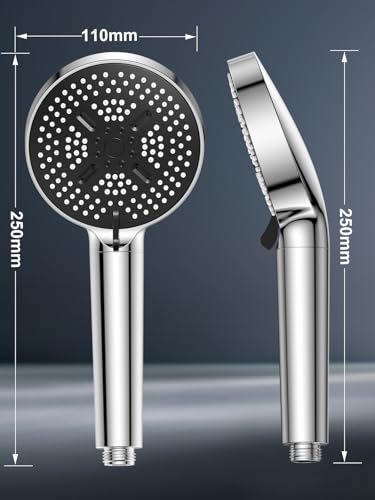 Yeaupe Pro Soffione Doccia Con Filtro A 25 Fasi, Alta Pressione Ø110Mm Con Filtro, Con 6 Tipi Di Getti, Soffione Doccia Anticalcare Cromato Con 2 Filtri Di Ricambio, Benessere E Comfort, Cromato - 7
