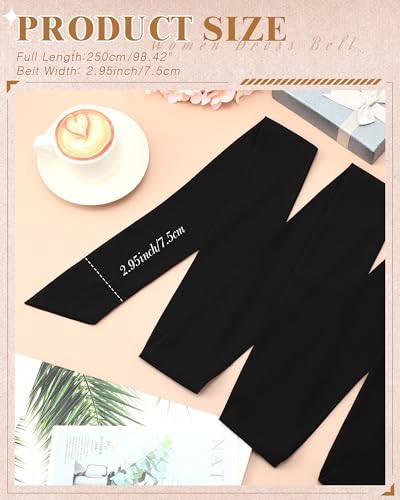 Image of Glitopper Women Chiffon Sash Belt Dress Sash Waist Bridal Wedding Belt 50s Accessories 3'' Wide