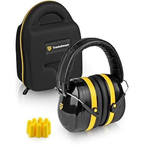 TradeSmart Ultimate Range Bundle - Yellow Hearing and Eye Protection Case and Passive Earmuffs for Shooting Cover