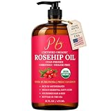 Rosehip Oil, 16 fl oz Amber Glass Bottle, Rosehip Oil for Face, Skin & Hair