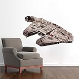 Star War Decals Falcon Sticker - Millennium Falcon Wall Decal Removable Wall Decor Dorm Room Stickers Wall Decor for Dorm Room Living Room Bedroom, s28 -  Fistbump