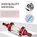 WZP Car Fuel Filter, Detachable Washable Alloy Filter Oil Cup, Transparent Tempered Glass Visible Oil Level Vehicle Inline Fuel Filters, Universal for Truck Motorcycle SUV (Red)