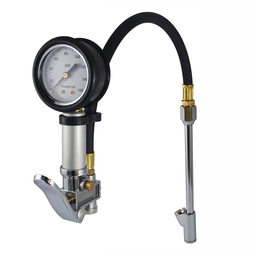 Manómetro de neumáticos Manómetro E Inflador De Neumáticos De Alta Resistencia, Inflador De Neumáticos De Camión De 160 Psi, Accesorios De Compresor De Mandril De Aire De Doble Cabezal For Coche