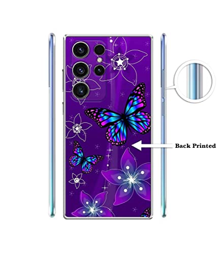 Image of Amazon Brand- Solimo Butterflies Design Printed Silicon Soft TPU Back Case Cover Compatible for Samsung Galaxy S23 Ultra 5G