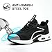 Stasslang Waterproof Steel Toe Shoes for Women Non-Slip Puncture-Proof Work Safety Shoes Sneakers Comfortable Lightweight Fashion Footwear for Construction Industrial Shoes(Black 40)
