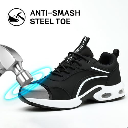 Women's Waterproof Steel Toe Work Safety Shoes, Non-Slip, Puncture-Proof, Comfortable, Lightweight, Fashion Footwear, Construction, Industrial Shoes3