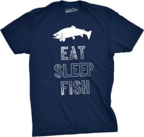 Mens eat sleep fish t shirt funny sarcastic novelty fis…