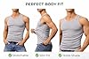 Truebuy® Mens Cotton Vest 100% Cotton Tank Top Grey,Breathable Undershirt Soft Comfortable Everyday Athletic Wear Sleeveless Top for Men S–5XL #5