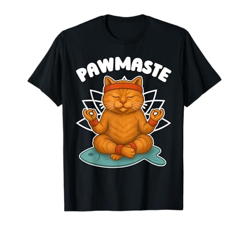 Pawmaste divertido de yoga para gatos meditadores para hombres, mujeres y niños Camiseta