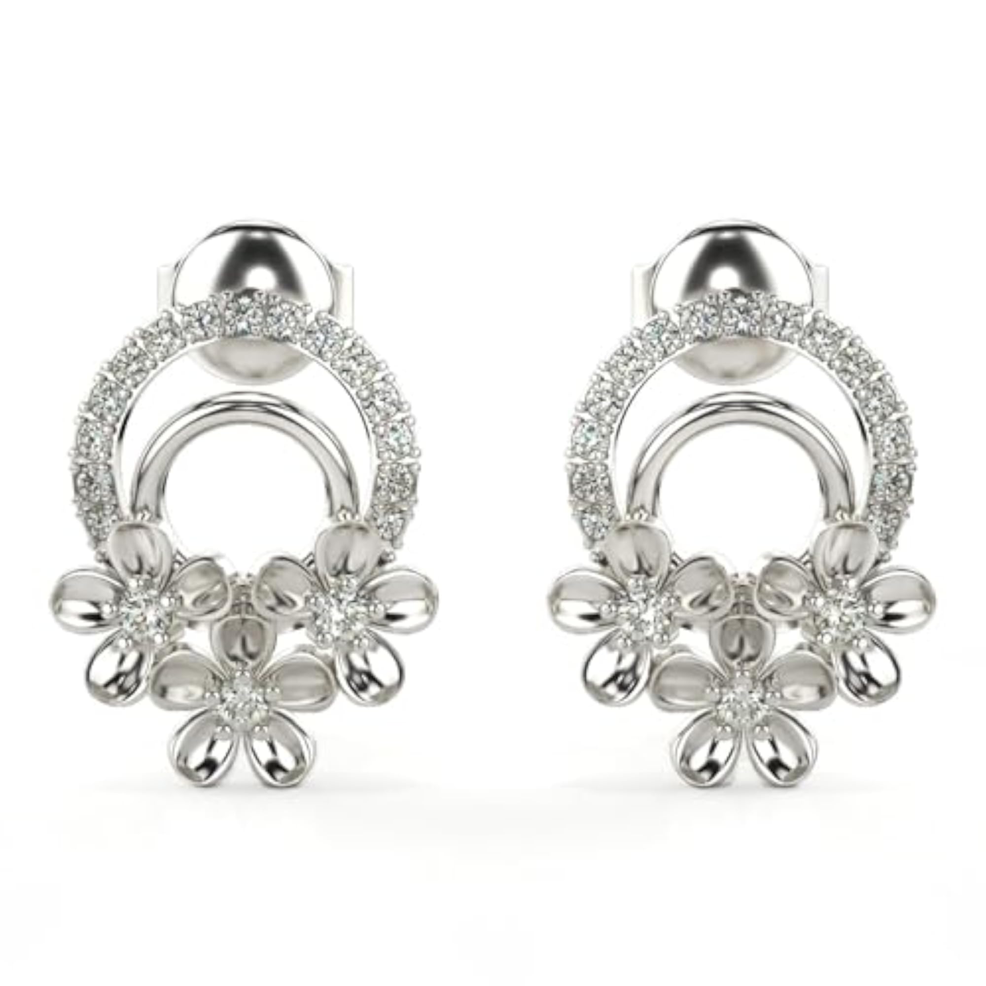 Women's Sterling Silver & Lab Grown Diamond 0.31cts Earrings, Stylish