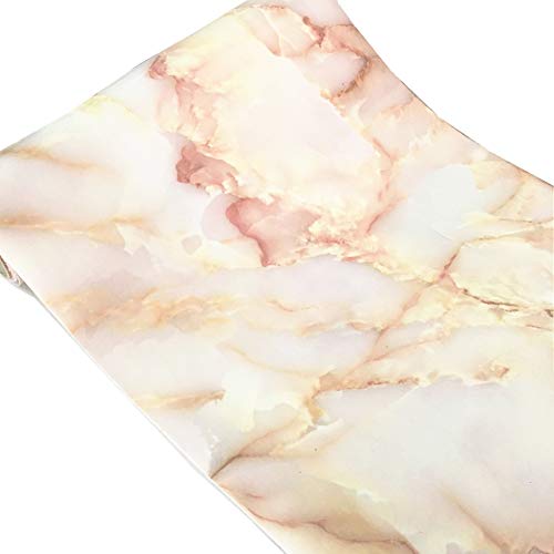 UPREDO Glossy Emperor Jade Backsplash Marble Adhesive Paper Granite Look Effect Countertops Vinyl Film Wallpaper Waterproof Oilproof Adhesive Removable 15.8inch by 79inch