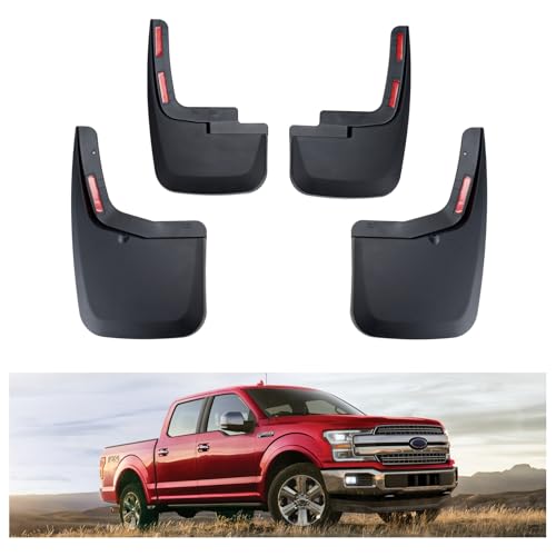 Image of Kiwi Master Mud Flaps for 2015-2020 Ford F-150 (with Fender Flares), Heavy Duty Mud Guards, Front & Rear Splash Guards, No Drill, 4 Pcs Set