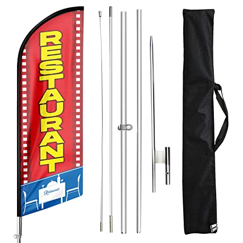 FSFLAG Drapeau avec plumes pour restaurant avec mât et piquet de sol, 3,3 m