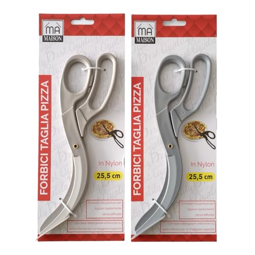 Maury's Forbici Taglia Pizza in Nylon, Lunghezza 25,5 cm, Impugnatura Antiscivolo, Colori Assortiti per un Taglio Preciso e SicuroPraticità e Sicurezza