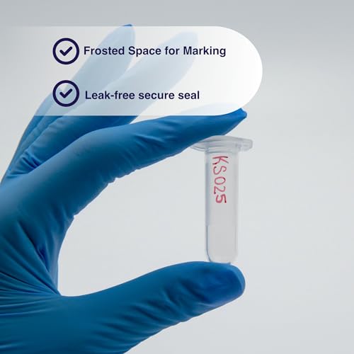 Image of Kashi Scientific 2mL Clear Microcentrifuge Tube with Safe Lock Snap Cap Safety with Graduation, Polypropylene Lab-Grade [2mL Safelock, 500]