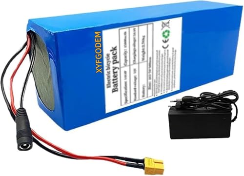 Batterie lithium-ion 52V 45Ah avec BMS intégré et chargeur haute capacité 14S4P