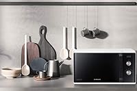 Samsung MW3500 Mikrowelle MS23K3614AW/EG / 800 W / 23 L Garraum / 48, 9 cm Breite / Kratzfester Keramik-Emaille-Innenraum / 6 Leistungsstufen / Weiß – Ansicht 7