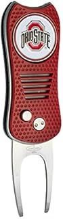 Team Golf NCAA Ohio State Buckeyes Switchblade Divot Tool with Double-Sided Magnetic Ball Marker, Features Patented Single Prong Design, Causes Less Damage to Greens, Switchblade Mechanism