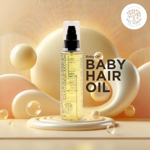 Image of Soul Stories Baby Hair Oil-100ml | Promotes Healthy Hair Growth, Natural Shine & Volume | with Argan, Coconut & Sesame Oils | Lightweight, Non-Greasy & Gentle Formula