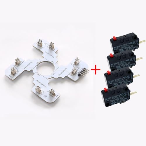 Image of Replaced JLF PCB for Sanwa TP-MA PCB Board With 4pcs D3V .187 inch Microswitches Hot Swap Joystick Board for OTTO DIY V2 V5 Kit (White with 4pcs D3V switches)