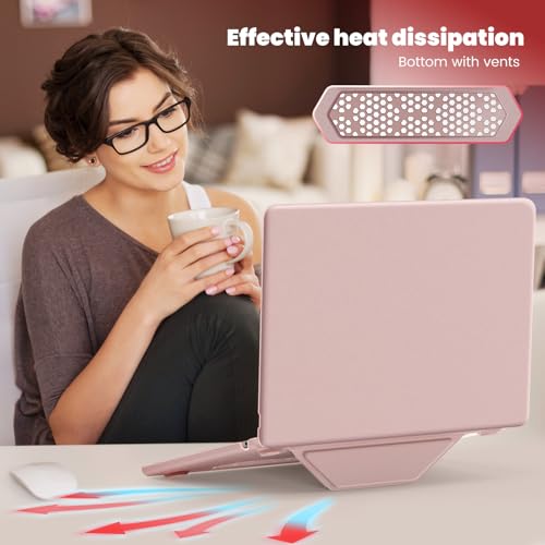 Protection MacBook Air 15 en cuir rose : coque rigide premium pour M3 et M2