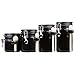 Home Basics 4PC Ceramic Canister Set W/Spoon (Black)
