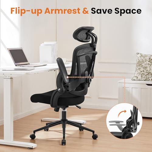 Image of DUMOS Executive Home Office Chair, Ergonomic Computer Desk Chair, Mesh
